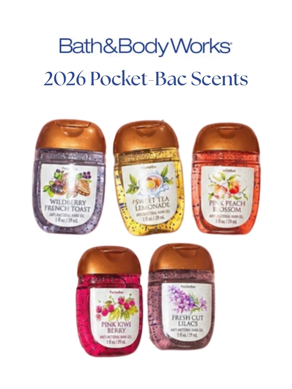 BATH & BODY WORKS Pocket-Bac Collection 2026 (5 pcs) - 1 oz ea. NEW